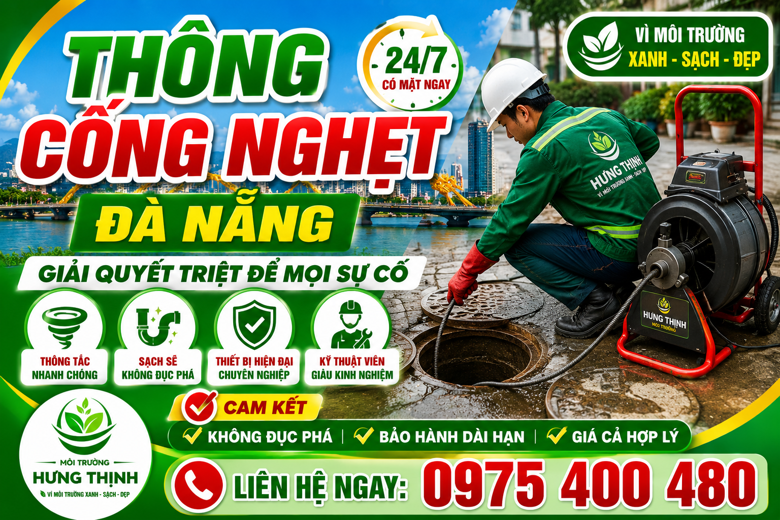 Thông Cống Nghẹt Đà Nẵng - Môi Trường Hưng Thịnh